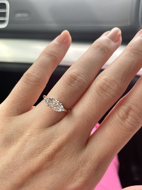 East West Engagement Ring, East West Marquise, Vintage Inspired Engagement Rings, Bezel Set Ring, Dream Engagement, Bezel Ring, Right Hand Rings, Dream Engagement Rings, My Partner