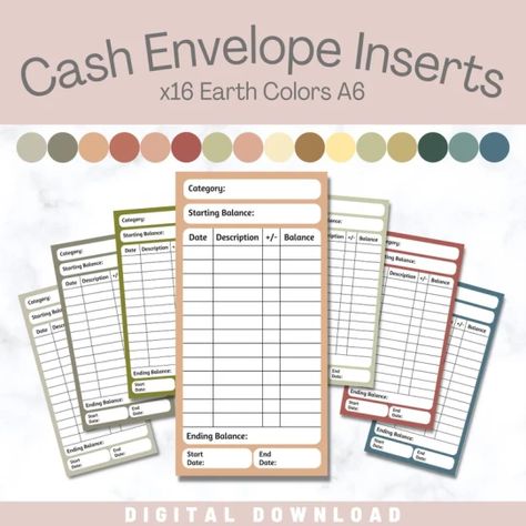 Stuffing Envelopes Budget, Diy Cash Stuffing Envelopes, Cash Stuffing Tools, Cash Stuffing Placeholder, Trackers Printable, Cash Envelopes Categories, Cash Envelope Inserts, Envelope Inserts, A6 Journal