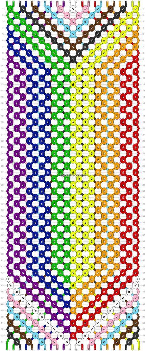 Pride Flag Bracelet Pattern, Pride Friendship Bracelet Pattern, Pride Bracelet Pattern, Progress Pride Flag, Handmade Friendship Bracelets, Pride Bracelet, Bracelets Patterns, Diy Bracelets Patterns, Chevron Stripe