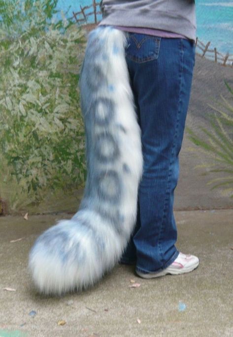 Snow Leopard Fursuit, Snow Leopard Fursona, Leopard Fursona, Snow Leopard Tail, Therian Tail, Fluffy Clothes, Tail Aesthetic, Therian Gear, Felt Animal Masks