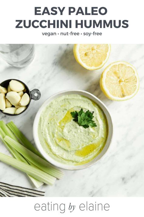 Zucchini Hummus, Paleo Zucchini, Vegan Dip, Easy Zucchini, Vegan Sauces, Easy Paleo, Gluten Free Snacks, Hummus Recipe, Yummy Dips