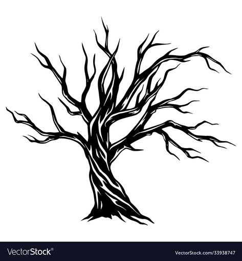 Scary Tree, Tree Vector Illustration, Spooky Background, Halloween Party Poster, Castle Illustration, Scary Backgrounds, Scary Eyes, White Bg, Spooky Tree