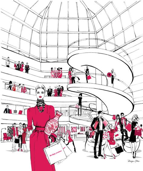 Megan Hess Illustration, Kerrie Hess, Erwin Olaf, Fashion Illustrators, Rolex Cartier, Megan Hess, Chic Interior, Fashion Wall Art, The Walk