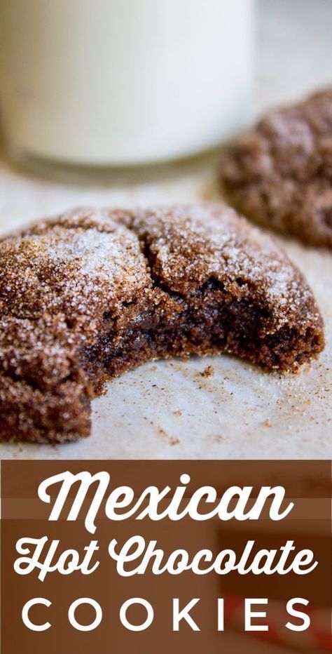 Cookies Snickerdoodle, Chocolate Snickerdoodles, Mexican Hot Chocolate Cookies, Cookies And Cream Cake, Hot Chocolate Cookies, Cake Mix Cookie Recipes, Snickerdoodle Cookies, Mexican Hot Chocolate, Snickerdoodle Cookie Recipes