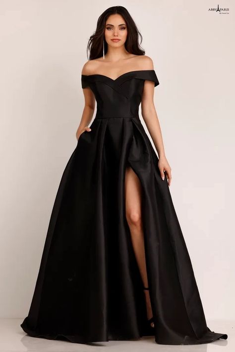 Prom Dress Sleeveless, Gown With Pockets, Pleated Gown, Womens Prom Dresses, Prom Dresses Sleeveless, Black Prom Dress, Prom Dresses For Teens, Satin Prom Dress, Gala Dresses