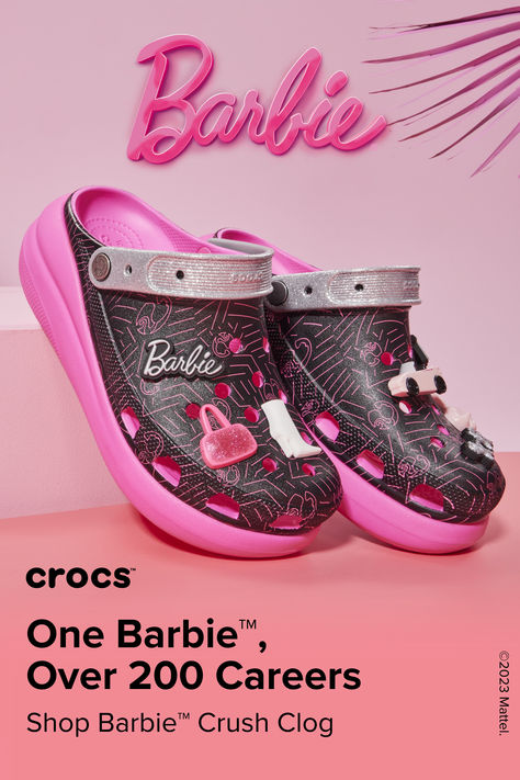 You can be anything in the Barbie™ Crush Clog, featuring a pumped-up platform for an extra fearless, extra fab you. Shop now! Women Drawing, Women Illustration, Crocs Fashion, Pink Crocs, Custom Shoes Diy, Pink Platforms, Footwear For Women, Live Your Dream, Women Heels