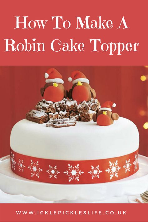 Robin Cake Topper, Robin Cake, Christmas Cake Balls, Christmas Bakes, Christmas Themed Cake, Rockin Robin, Christmas Cake Pops, Christmas Cake Designs, Christmas Cake Topper