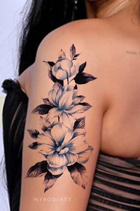 Blue Flower Tattoo, Mandala Arm Tattoo, Vintage Tattoo Sleeve, Tattoo Ideas For Female, Blue Flower Tattoos, Tattoos Watercolor, Tattoo Vintage, Tattoo Sheet, Watercolor Tattoo Flower