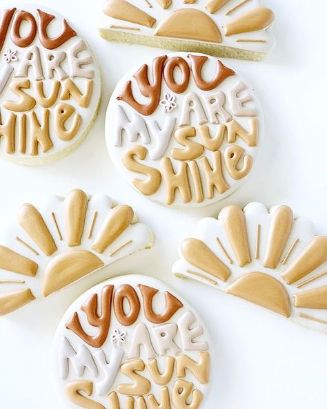 Glazed Cookies, Sunshine Cookies, Sunshine First Birthday, Cookie Pan, Sunshine Birthday Parties, Flooding Cookies, Royal Iced Cookies, Sunshine Baby Showers, 1st Birthday Party Themes