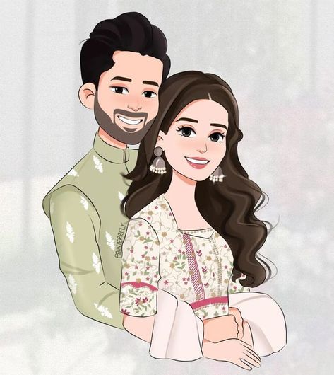 Wedding Pictures Cartoon, Wedding Couple Poses Drawing, Indian Couple Cartoon, Cartoon Couple Wedding, Couple Cartoon Pictures, Bride Cartoon, Wedding Cartoon, Cartoon Wedding Invitations, Couple Illustration Wedding