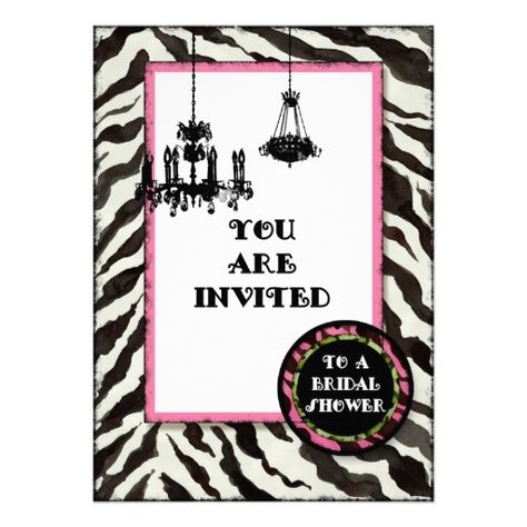 Bridal Shower Invite Zebra, Leopard 'n Chandelier Zebra Invitations, Bright Color Palettes, Thank You Card Size, Birthday Party Invite, Color Palette Bright, Birthday Thank You, Party Invite, Bridal Shower Invitations, Birthday Party Invitations