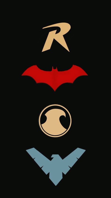 Batfamily Tattoo, Batman Screensaver, Bat Family Aesthetic, Dc Robin Wallpaper, Robin Dc Wallpaper, Red Robin Wallpaper, Bat Family Wallpaper, Dc Wallpaper Aesthetic, Batfamily Wallpaper