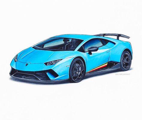 My finished drawing of a Lamborghini huracan performante! Using prismacolor pencils Lamborghini Huracan Drawing, Lamborghini Cartoon, Drawing Lamborghini, Lamborghini Drawing, Lamborghini Art, Lambo Huracan, Blue Lamborghini, Huracan Performante, Sports Cars Lamborghini