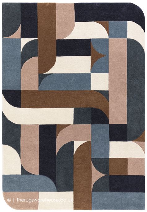 NEW: Klotski Teal Rug (Matrix Collection), a retro style handmade wool area rug with teal accents (3 sizes) https://www.therugswarehouse.co.uk/rug/klotski-teal-rug-96651 #TheRugsWarehouse #LondonRugs Interlocking Shapes, Ikea Rug, High Pile Rug, Teal Rug, Viscose Rug, The Matrix, Shaggy Rug, Jute Rug, Rug Store