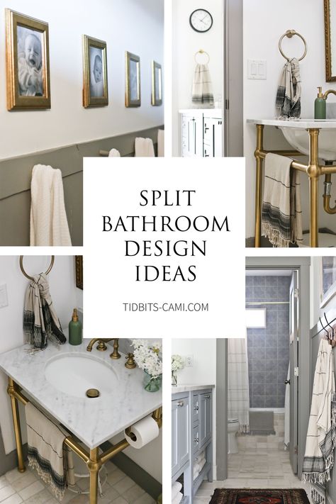 Do you need multiple people to share a bathroom space? Check out how we designed our split bathroom to work for our 4 kids and avoid bathroom chaos! Split Bathroom, Kids Shared Bathroom, Kids Bathroom Remodel, Kids Bathroom Design, Teen Bathrooms, Basin Design, Modern Farmhouse Bathroom, Bathroom Design Ideas, Bathroom Layout