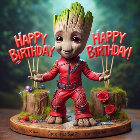 Groot Birthday, Black Power Art, Groot Marvel, Funny Cartoon Characters, Happy Ganesh Chaturthi Images, Funny Caricatures, Baby Wallpaper, Bday Cards, Cute Fantasy Creatures