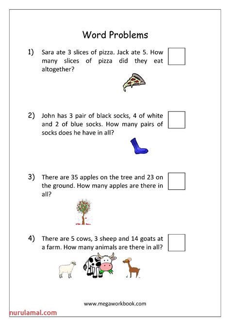 Math For Kindergarten- Simple Addition #math - In 2020 Word Problems Kindergarten, Math Story Problems, Mental Maths Worksheets, Mental Maths, Worksheets For Class 1, Addition Words, Addition Word Problems, Maths Worksheets, Mathematics Worksheets