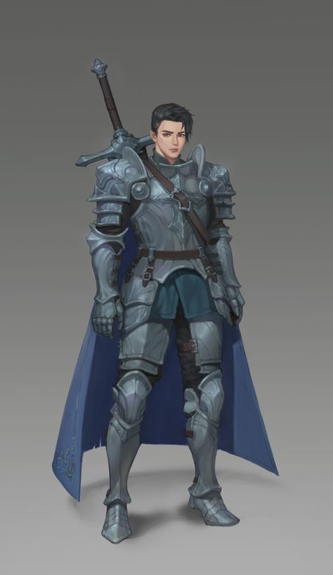 m Paladin Plate Armor Cloak Greatsword urban City undercity Paladin Armor, Dnd Paladin, Blue Knight, Plate Armor, Nexo Knights, Fantasy Heroes, Knight Armor, Dungeons And Dragons Homebrew, Fantasy Armor