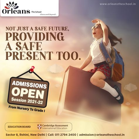 As the world restarts, give your kids a jumpstart with Orleans School where we concentrate not only just academic education but the holistic development of students. Admissions Open Now. . . . . #Orleans #AdmissionsOpen #SchoolAdmission #GirlsSchool #School #Schools #Education #BestSchool #Admission #Admissions #Girls #AdmissionOpen #Students #Competitions #ClubActivities #Activities #Opportunity #InternationalSchools #PlaySchool #CbseSchool #BestEducation #Cbse #Talent #SchoolActivity School Admission Creative Ads, School Admission Open Creative Poster, School Creative Post, School Admissions Poster, Admission Open Creative Ads, Admission Open Creative Poster, Admission Open Creative, Admission Open Design, School Creative Ads