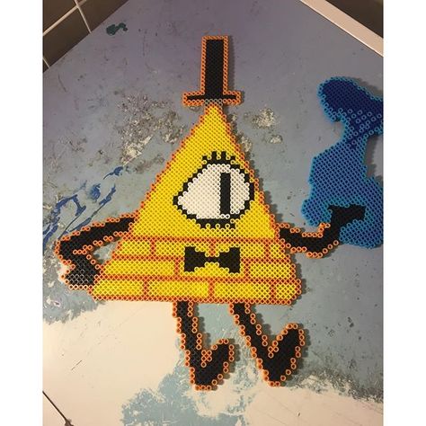 Bill Cipher | Bill Cipher, Bill O'brien and Gravity Falls Minecraft Beads, Minecraft Pattern, Perler Creations, Perler Art, Perler Crafts, Pixel Art Grid, Bill Cipher, Diy Perler Beads, Melting Beads