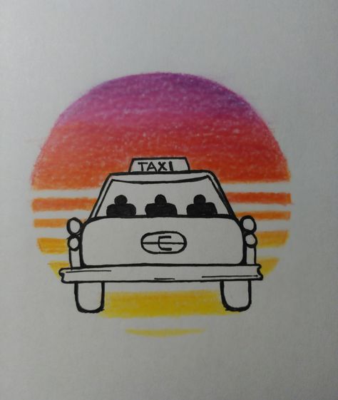 Taxi Driver Tattoo Design, Taxi Driver Tattoo, Taxi Cab Tattoo, Taxi Sketch, Taxi Drawing, Twenty One Pilots Tattoo, Pilot Tattoo, Taxi Cab, Next Tattoo