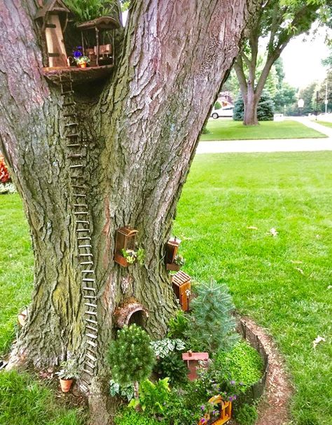 Kids Fairy Garden, Fairy Garden Doors, Luna Sea, Fairy Tree Houses, Fairy Garden Furniture, Fairy House Diy, Fairy Garden Crafts, Fairy Garden Designs, Faeries Gardens