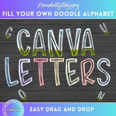 ENTIRE STORE - Get UNLIMITED access to all our PAST and FUTURE Canva frames with the ENTIRE STORE BUNDLE. To see the 🔥 ENTIRE STORE 7500+ CANVA FRAMES 🔥, Follow this link: https://www.etsy.com/listing/1329837545/ You will receive :  - A-Z letter Canva frames - 0-9 Numbers Canva frames  - The inline strokes are also Canva frames.    Resizable frame to your own needs.  Simply upload images and Drag & Drop. What are the benefits of using our Canva frames ? *Save Time : Simply drag and drop your p Canva Shortcuts, Alphabet Frames, Canva Frames, Font Png, Alpha Pack, Doodle Alphabet, Doodle Letters, Digital Alphabet, Kid Fonts