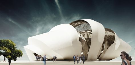 Shell | Aleksandra Sliwinska | Archinect Conceptual Model Architecture, Shell Structure, Devine Design, Futuristic Building, Concept Models Architecture, Future Buildings, Airport Design, Architecture Design Drawing, Ceiling Design Bedroom