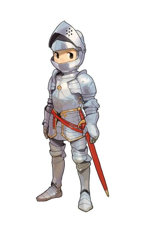 Chibi Knight, Cartoon Knight, Chibi Games, Knight Drawing, Art Basics, Anime Military, Knight Art, Knight Armor, Concept Art Character