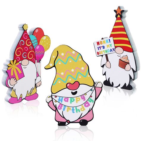 Table Decorations Birthday, Birthday Gnomes, Birthday Gnome, Garden Birthday Party, Gnome Decor, Happy Birthday Signs, Perfect Birthday Party, Garden Party Birthday, Sign Writing