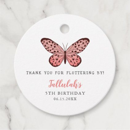 Cute Pink Butterfly Theme Birthday Party Favor Tags Butterfly Theme Birthday Party, Pink Butterfly Theme, Butterfly Theme Birthday, Butterfly Themed Birthday Party, Butterfly Party Favors, Butterfly Theme Party, Butterfly Birthday Theme, Birthday 11, Onederful Birthday