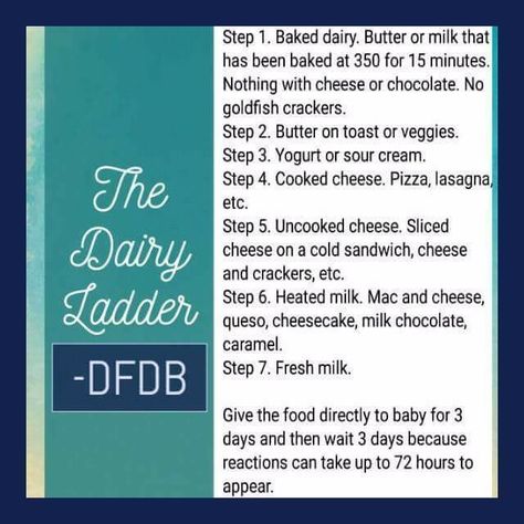 Dairy ladder Dairy Ladder, Milk Ladder, Dairy Free Breastfeeding, Soy Free Dairy Free, Dairy Allergy, Milk Allergy, Soy Free Recipes, Lactose Free Diet, Baby First Foods