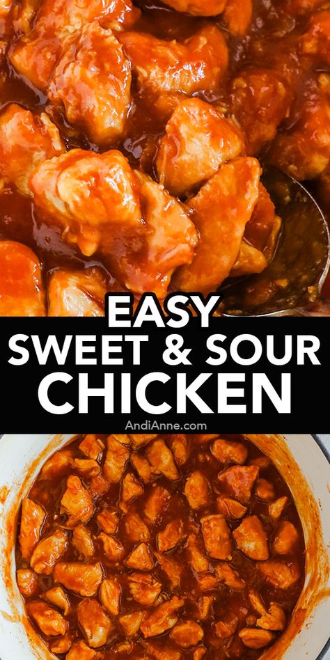 Sweet and sour chicken bites are ooey-gooey deliciousness that makes the perfect family dinner. Bite-sized chicken pieces are sauteed in a sweet and sour sauce and served on a bed of rice. Sweet And Sour Chicken Slow Cooker, Sweet And Sour Chicken In Crockpot, Easy Oven Baked Sweet And Sour Chicken, Sweet And Sour Chicken Marinade, Bite Size Chicken Recipes, Instant Pot Sweet And Sour Chicken, Sweet Sour Chicken Easy, Sweet And Sour Chicken Recipes, Sweet And Sour Chicken Sauce