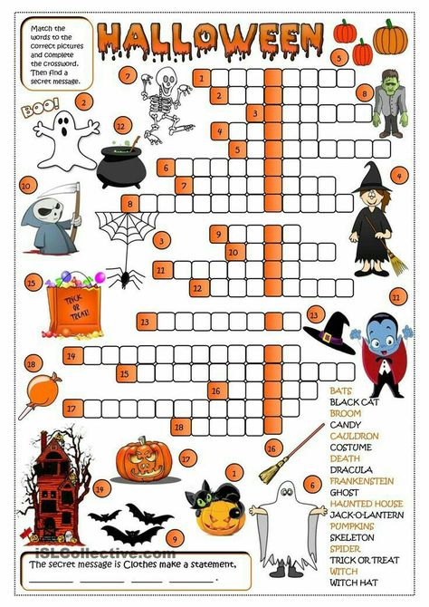 Halloween Crossword, Halloween Elementary, Halloween Quiz, Halloween Vocabulary, Halloween Word Search, Halloween Worksheets, Halloween Classroom, Halloween Words, Halloween Activities For Kids