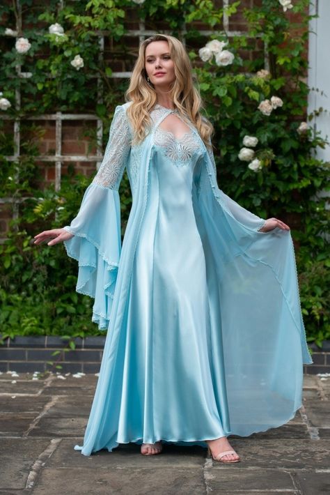 Fantasy Nightgown, Wedding Nightgown, Negligee Dress, Beautiful Nightgown, Long Nightdress, Bridal Nightwear, Night Gown Dress, Satin Nightie, Long Nightgown