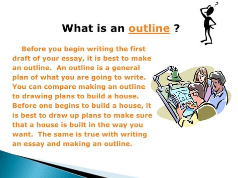 What is an outline ?    Before you begin writing the first draft of your essay, it is best to make an outline. An outline ... Narrative Essay Outline, Writing An Outline, Creative Writing Essays, English Creative Writing, Argumentative Essay Topics, Essay Outline, Narrative Essay, First Draft, Word Document