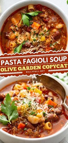 Copycat Pasta Fagioli, Pasta Fagioli Soup Olive Garden, Olive Garden Pasta Fagioli Recipe, One Pot Stew, Olive Garden Pasta Fagioli, Pasta Fagioli Soup Recipe, Soup Olive Garden, Olive Garden Soups, Olive Garden Pasta