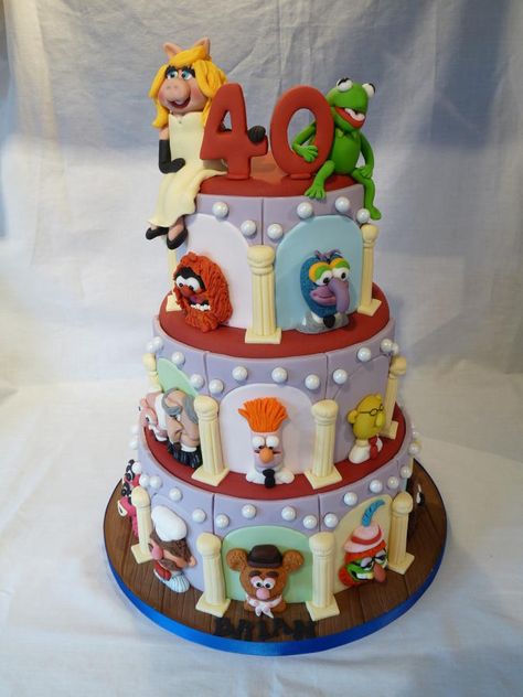 MUPPET SHOW CAKE Muppet Cake, Muppets Birthday, Muppet Party, Muppets Party, Muppet Babies, Character Cakes, Crazy Cakes, Disney Cakes, The Muppets