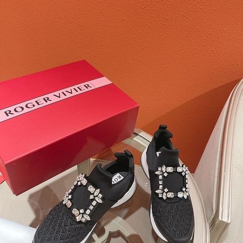 Roger Vivier sneakers Roger Vivier Sneakers, Vivier Shoes, Roger Vivier Shoes, Athleisure Fashion, Roger Vivier, Sneaker Shopping, Sneakers Black, Black Fashion, Womens Sneakers