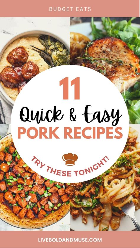 Easy Meals Pork Chops, Cheap Pork Dinners, Quick And Easy Pork Dinner Recipes, Cheap Pork Recipes, Pork Chop Ideas Dinner Tonight, Quick Pork Recipes, Pork Recipes For Dinner Easy, Easy Pork Recipes, Cubed Pork Recipes