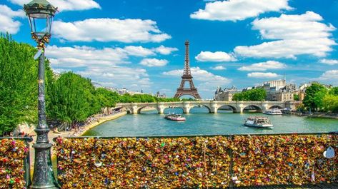 The Love Lock Bridge and Other Famous Bridges in Paris | The Tour Guy Love Lock Bridge Paris, Paris Lock Bridge, France Bridge, Love Lock Bridge, Love Bridge, Lock Bridge, Famous Bridges, Most Romantic Places, Love Lock