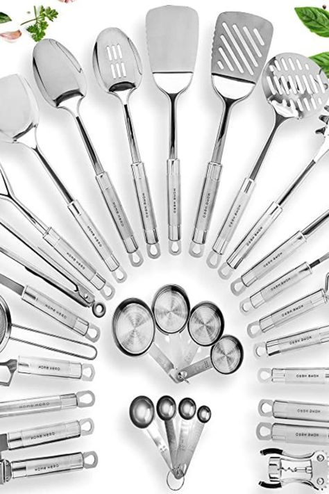 Home Hero 29-pcs Kitchen Utensils Set - Stainless Steel Cooking Utensils Set with Spatula Best Kitchen Utensil Set, Kitchen Utensils Set, Stainless Steel Kitchen Utensils, Kitchenware Set, Stainless Steel Utensils, Kitchen Tool Set, Utensils Set, Kitchen Cooking Utensils, Cooking Utensils Set