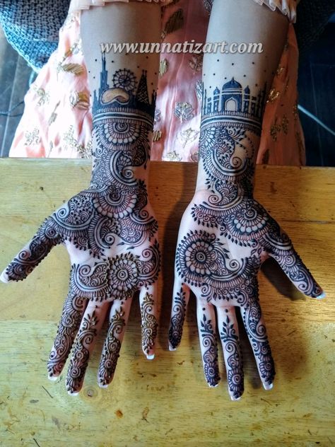 Unnati'Z Mehndi Henna Art Chicago skyline Taj Mahal Taj Mahal Mehndi Design, Mehandi Ideas, Tangled Wedding, Henna Bridal, Mughal Paintings, Wedding Inspired, Chicago Skyline, Bridal Mehndi Designs, Bridal Henna