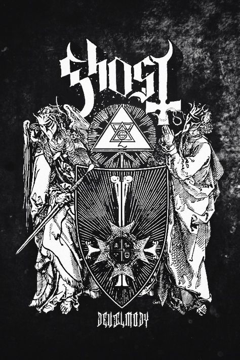 Ghost Ghost Posters Band, Ghost Band Poster Vintage, The Band Ghost Poster, Metal Bands Posters, Ghost Poster Band, Ghost Band Drawing, Ghost Band Poster, Ghost Bc Wallpaper, Ghost Band Wallpaper