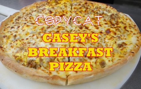 Casey's Breakfast Pizza Copycat ~ Missie's Kitchen Caseys Breakfast Pizza, Breakfast Pizza Sauce, Homemade Pizza Recipe Easy, Breakfast Pizza Recipe, Sausage Pizza, Pudding Shots, Easy Homemade Pizza, Baby Cupcake, Breakfast Sausage