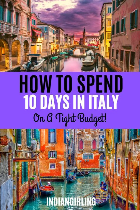 Italy Travel On A Budget, Italy Travel Itinerary 10 Days, Italy Itinerary 10 Days, Holiday Itinerary, Italy On A Budget, Italian Getaway, Italian Honeymoon, 10 Days In Italy, Italy Honeymoon