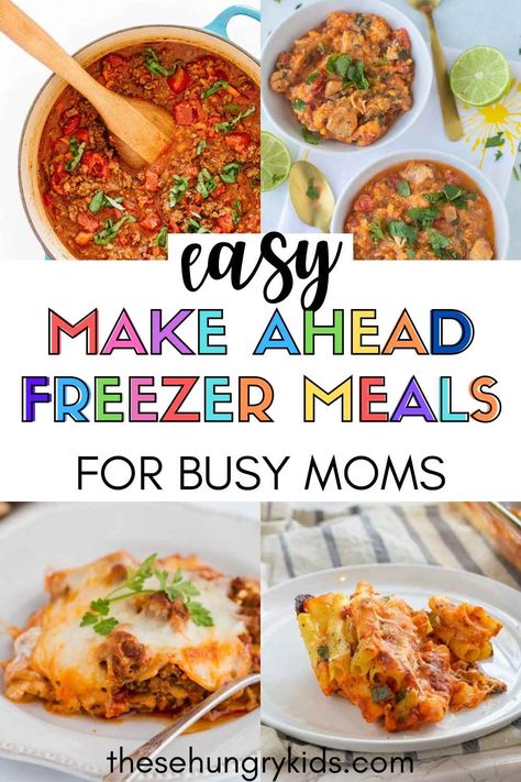 This is what every mom needs in her freezer! If you are preparing for a new baby, have a busy family, or have busy times ahead, prep some of these easy freezer meals to have dinner ready in no time! Includes gluten-free and vegetarian meals! Easy Freezable Meals, Freezable Dinners, Meals For Busy Moms, Freezer Prep, Batch Meals, Dump Recipes, Best Freezer Meals, Toddler Foods, Freezer Dinners