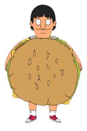 Gene Belcher, Burger Costume, Linda Belcher, Bobs Burgers Characters, Burger Cartoon, Burger Party, Tina Belcher, Bob's Burgers, Cartoon Painting