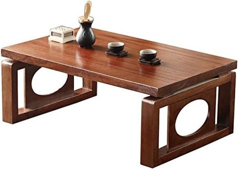 Living Room Zen, Tatami Table, Japanese Tea Table, Bay Window Table, Wooden Bed Side Table, Bed Side Table Design, Window Coffee Table, Low Side Table, Japanese Tatami