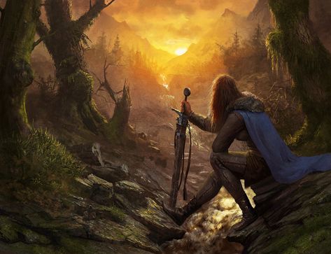 Horizon Walker, Fantasy Writer, Fantasy Pictures, Fantasy Images, Fantasy Artist, Medieval Fantasy, Fantasy Artwork, Fantasy Landscape, The Sunset